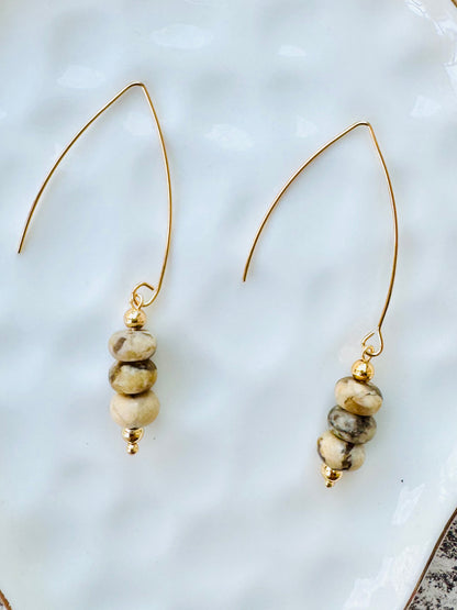 Feldspar + Gold Threader Earrings