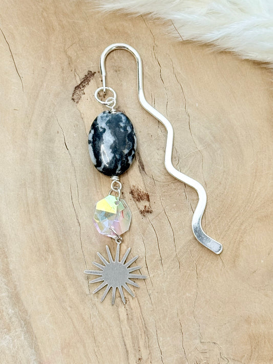 Zebra Jasper  + Silver Plant Stake