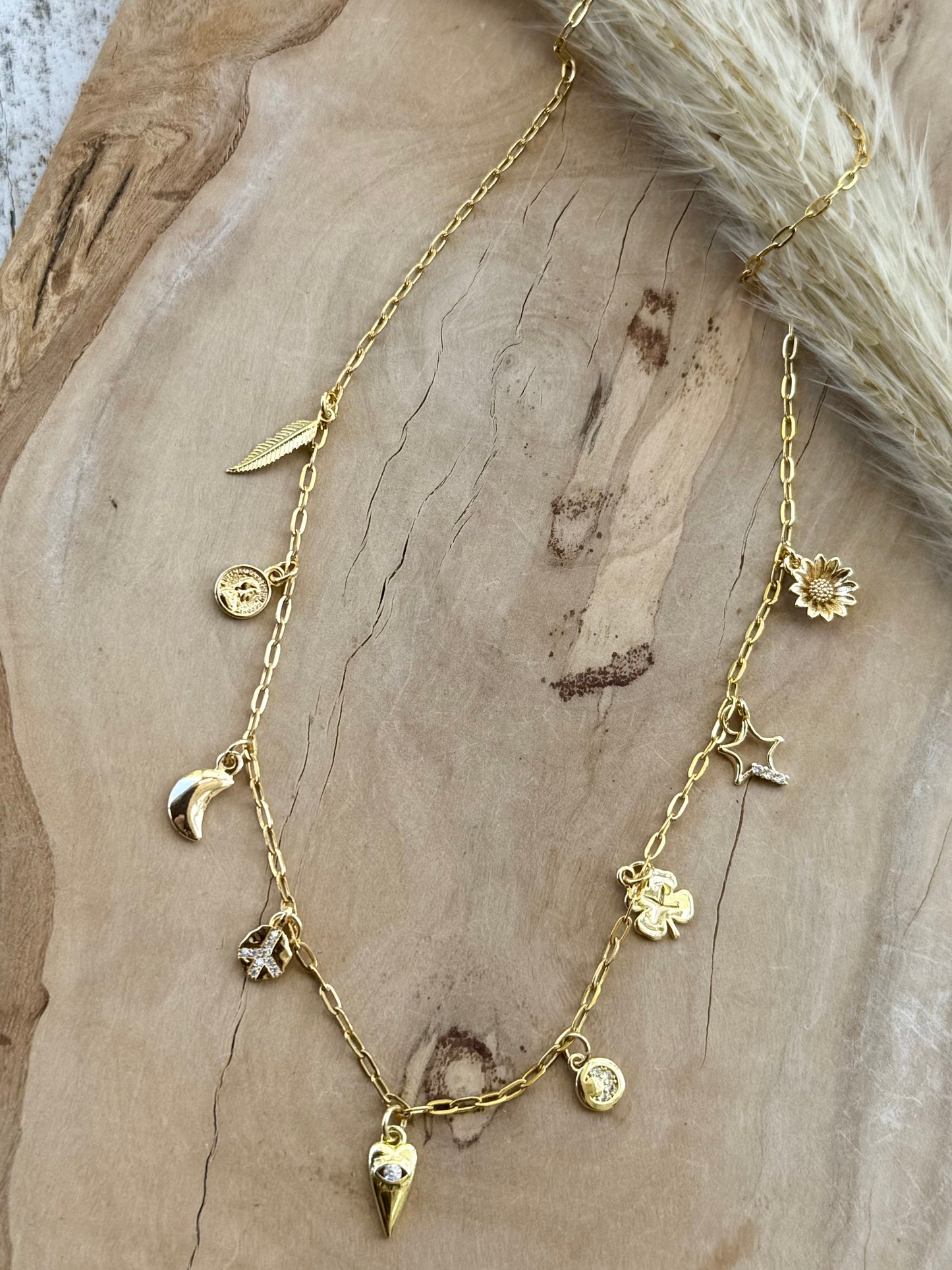 Tiny Gold Choker Charm Necklace