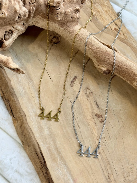 Dainty Angel Number 444 Necklace