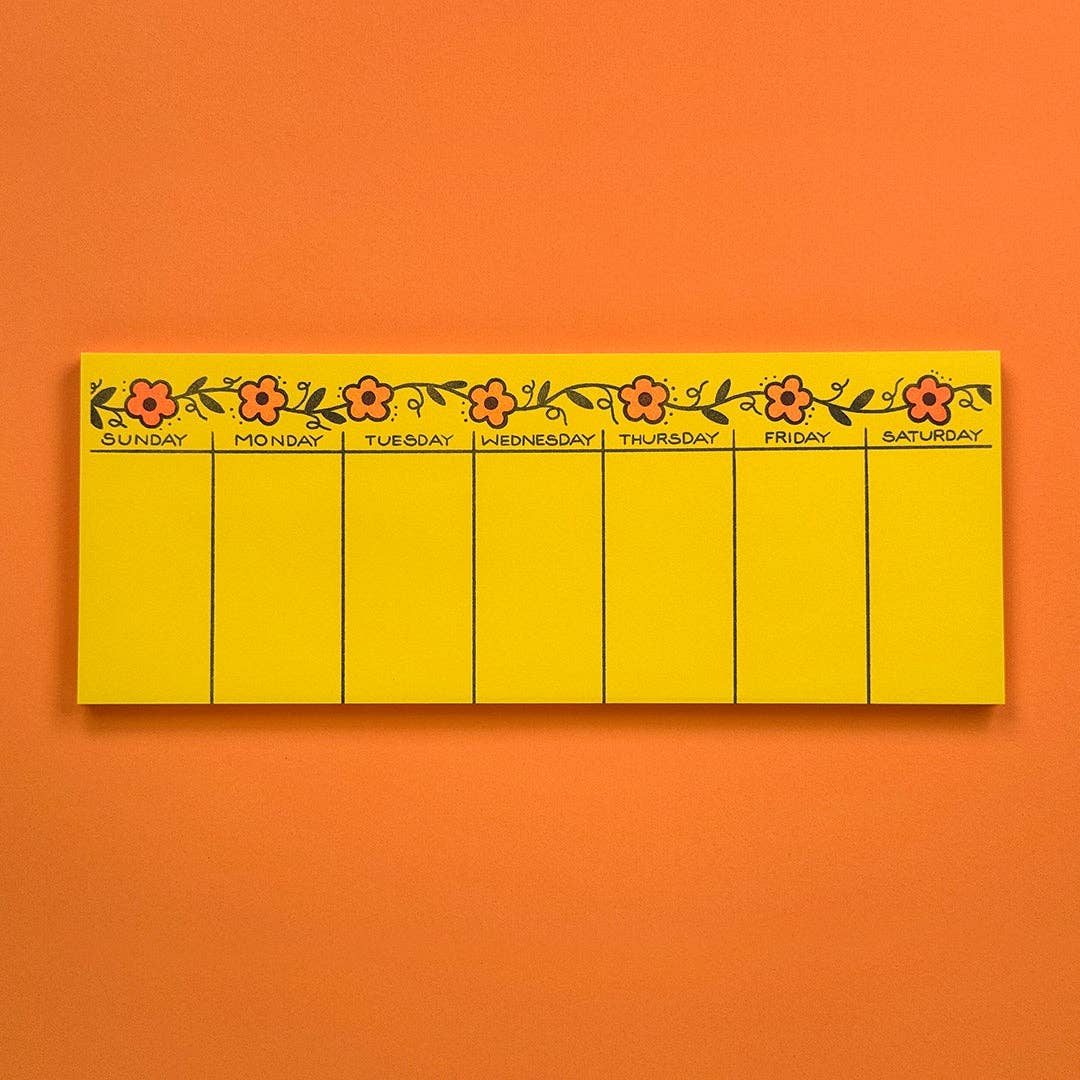 Floral Vine Weekly Planner Pad