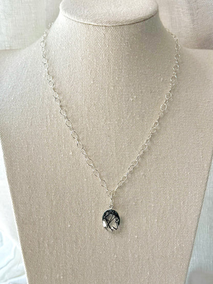 Quartz + Silver Pendant  Necklace