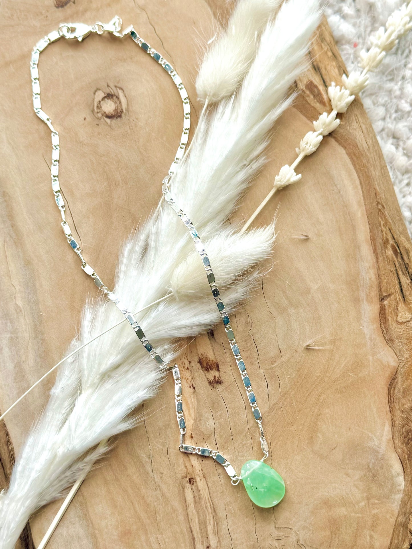 Chrysoprase + Silver Necklace