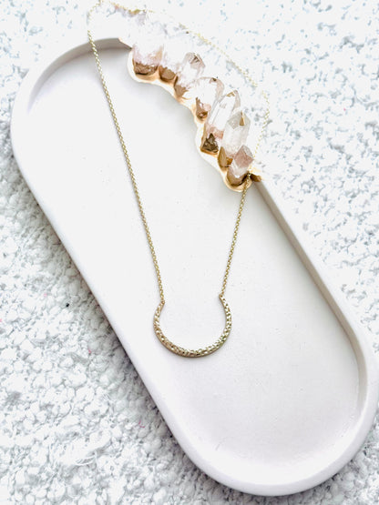 Matte Gold Horseshoe Necklace