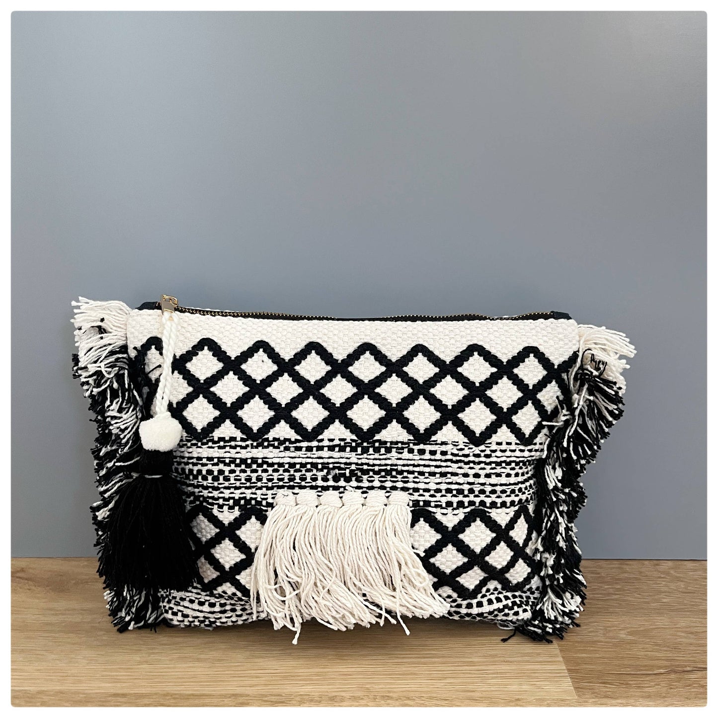 Checkered Fringe bag