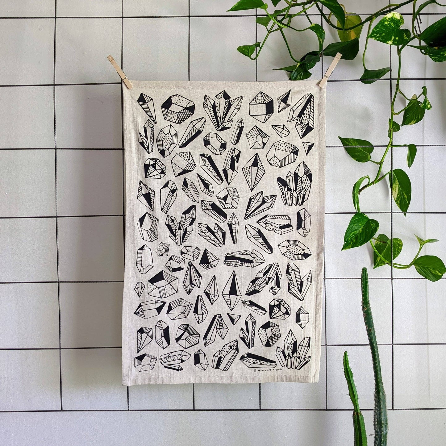 Tea towel | gem - crystal pattern