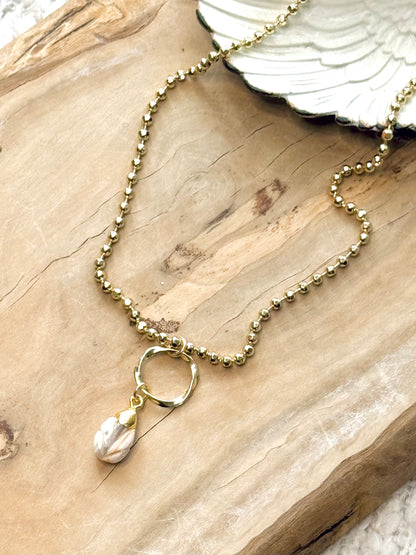 Opal + Gold Eternity Necklace