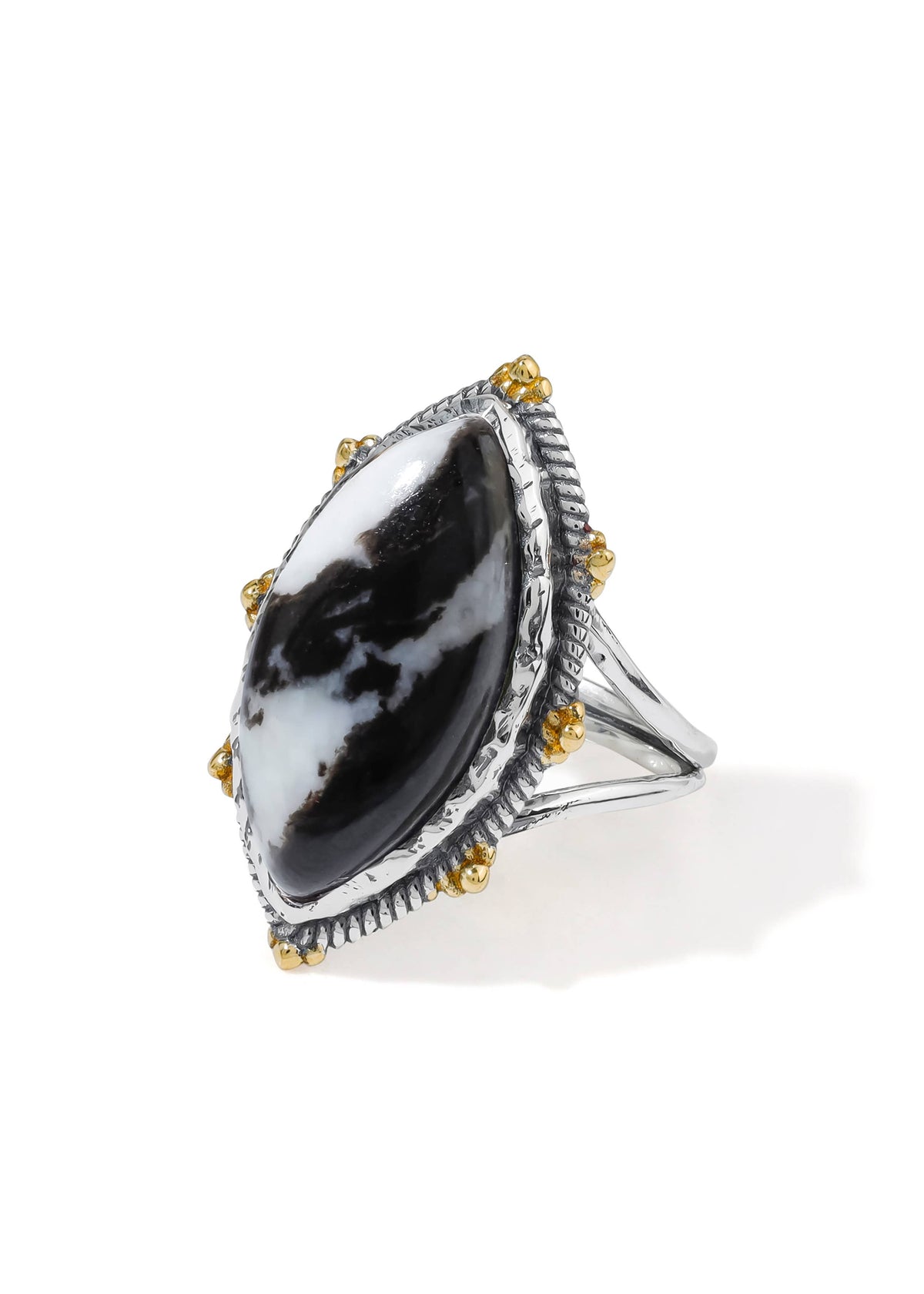 Zebra Jasper + Silver Ring