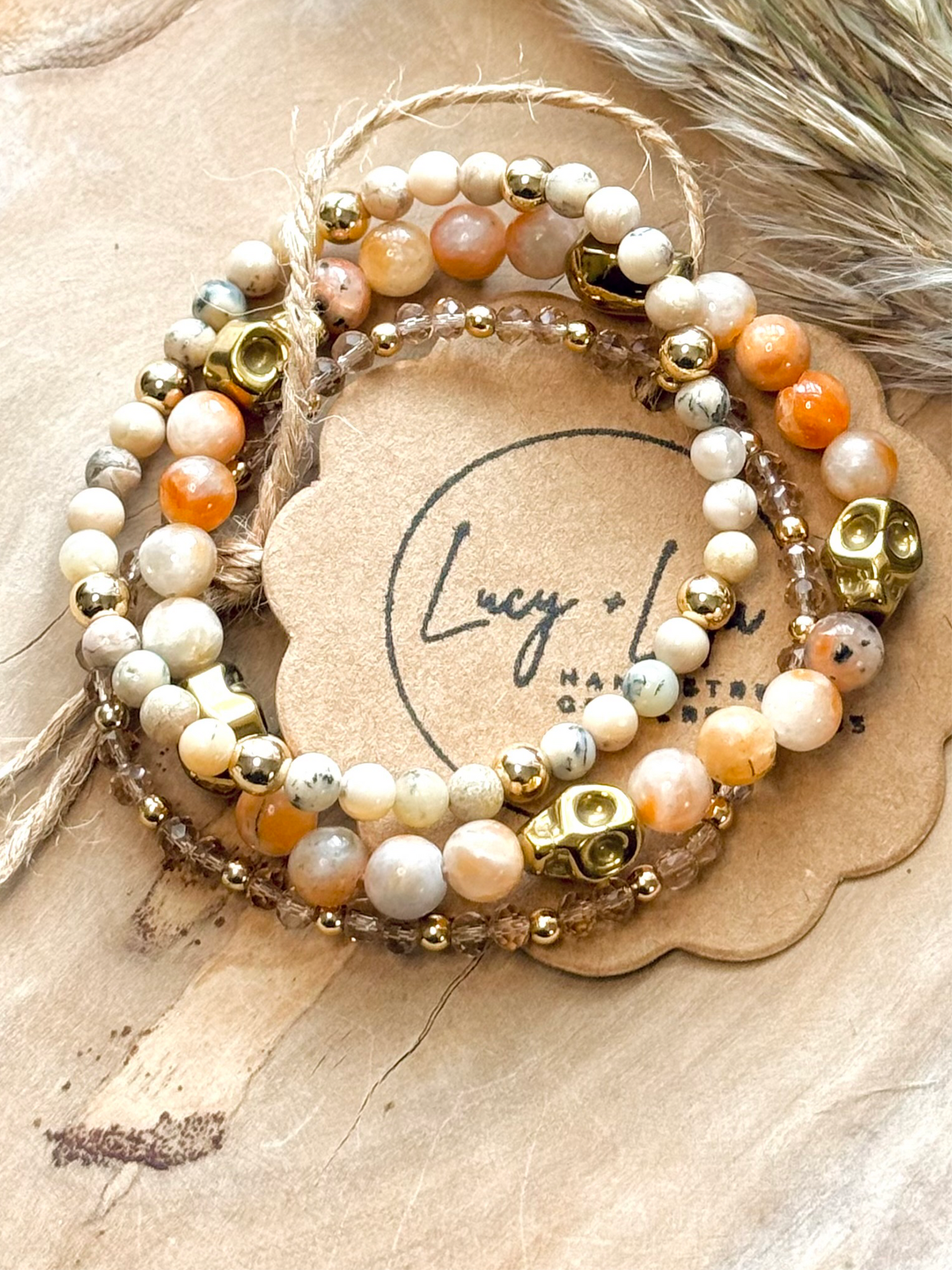 Orange + Gold Skully Stack (3-stack)