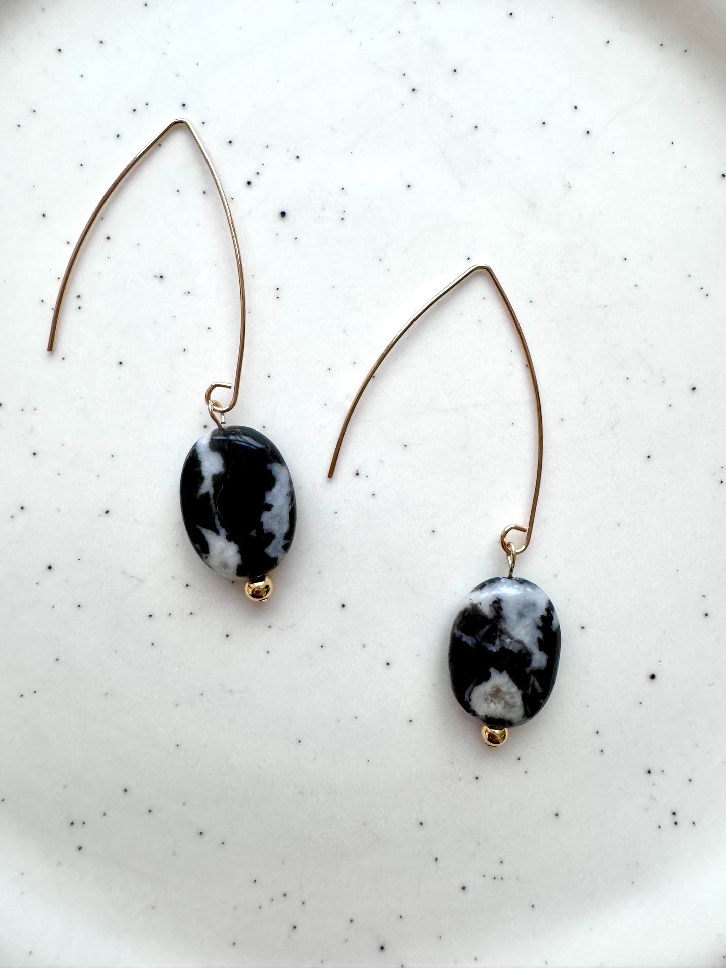 Zebra Jasper + Silver Earrings