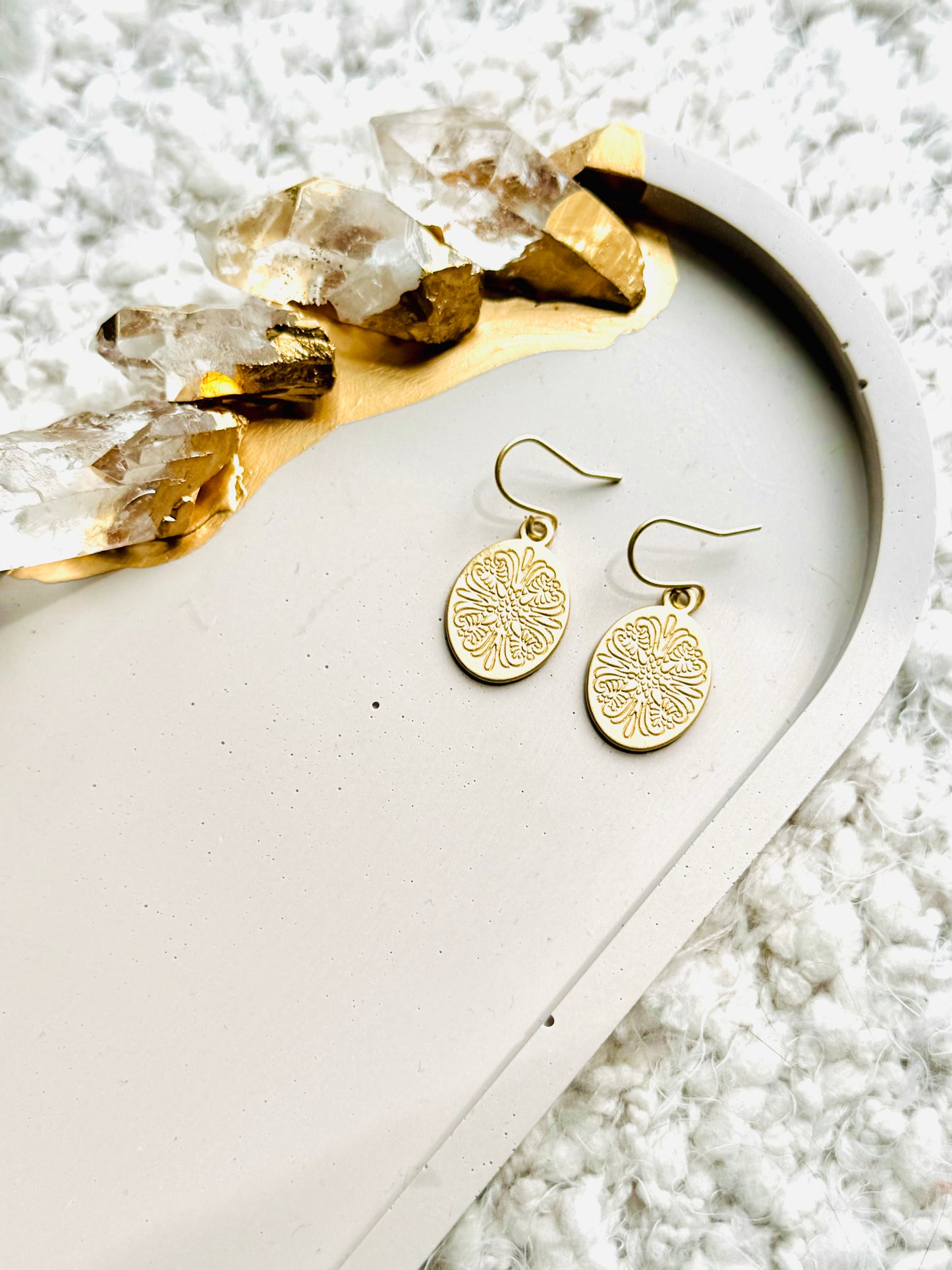 Matte Gold Floral Earrings