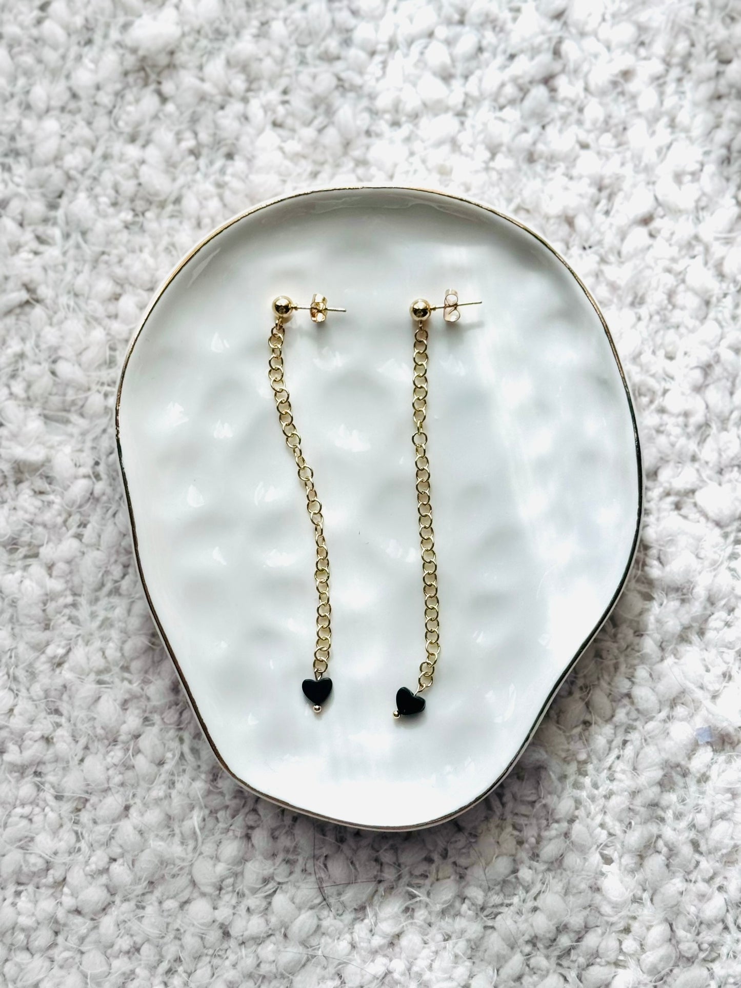 Black Onyx + Gold Duster Earrings