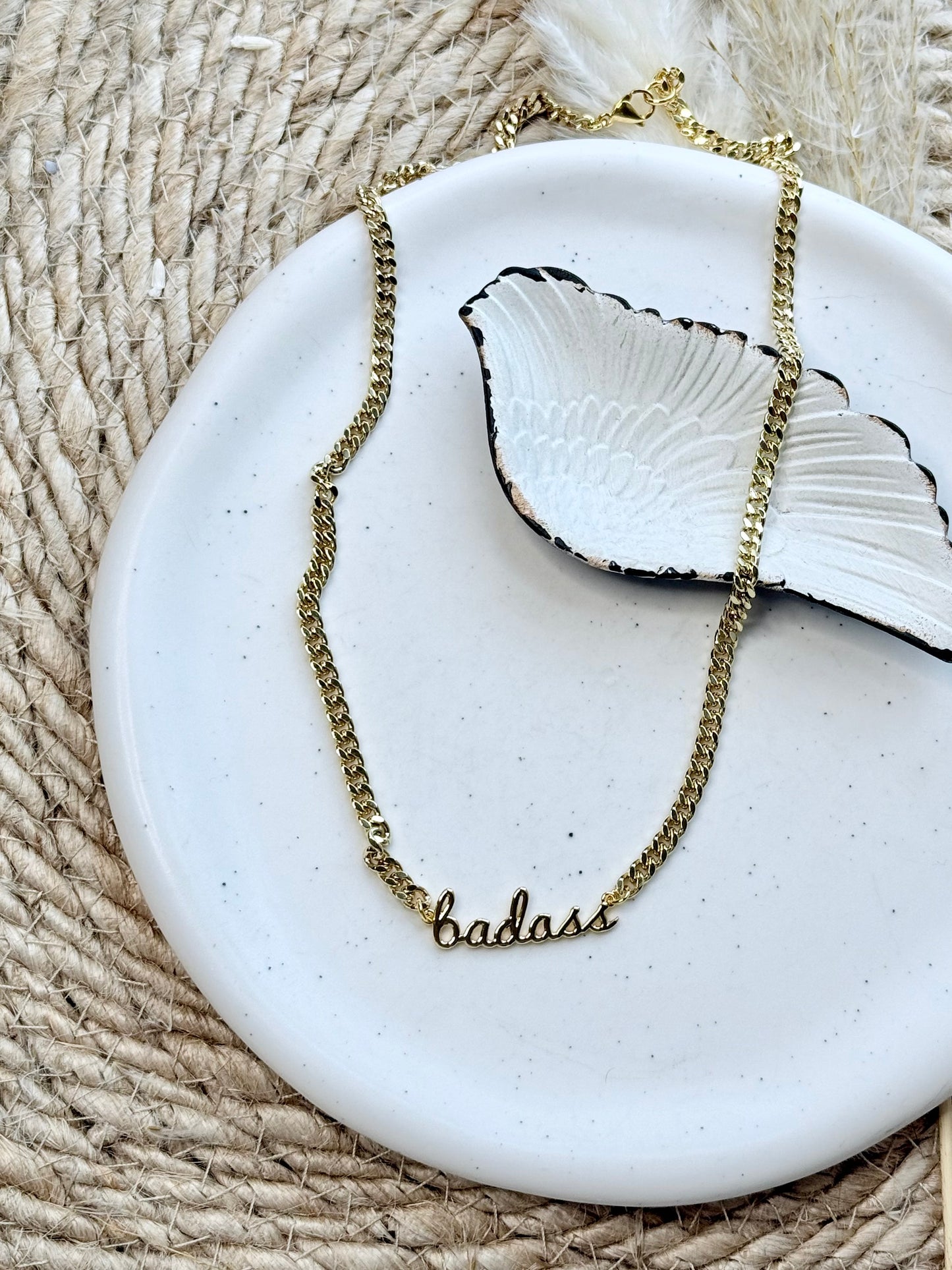 Badass + Gold Curb Chain Necklace