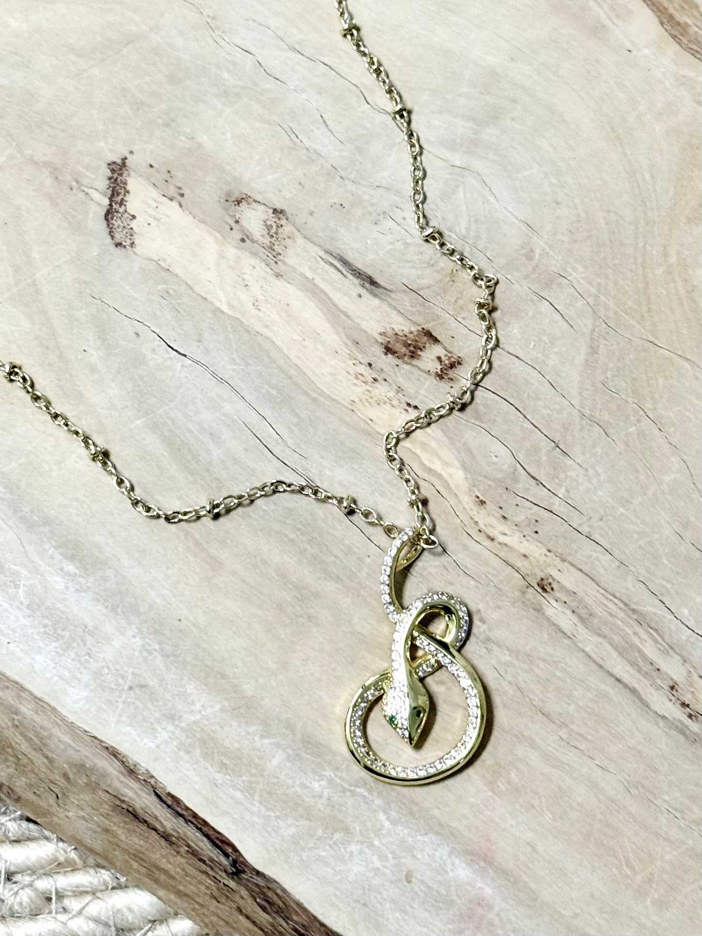 Gold Curled Snake Necklace