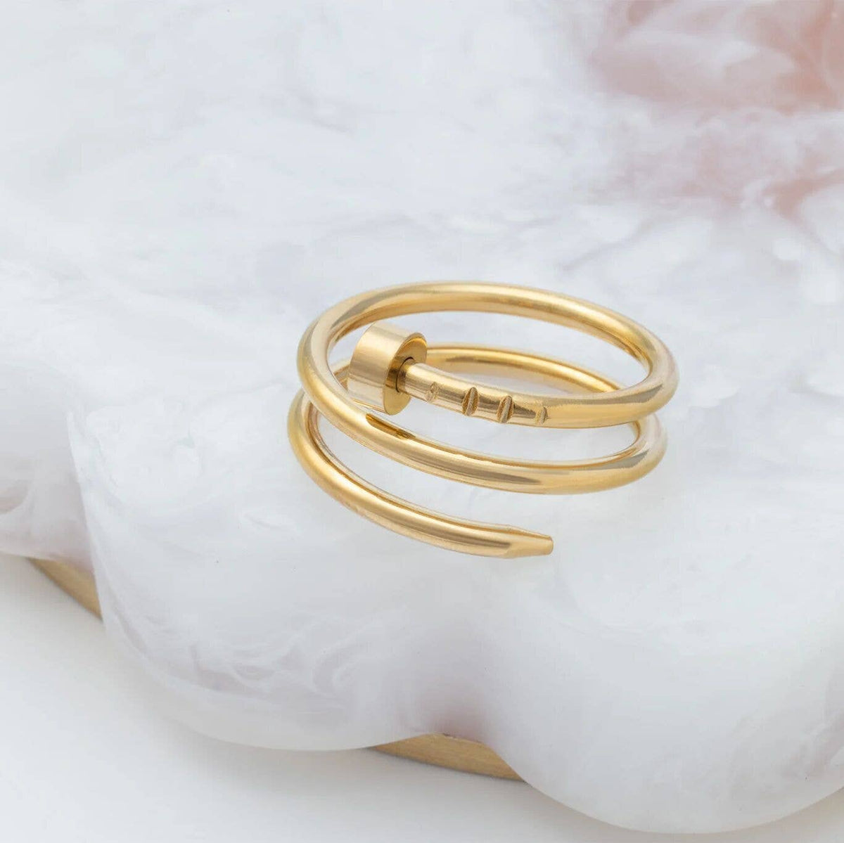 Stainless Steel Twisted Nail Ring