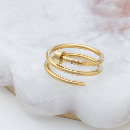 Stainless Steel Twisted Nail Ring