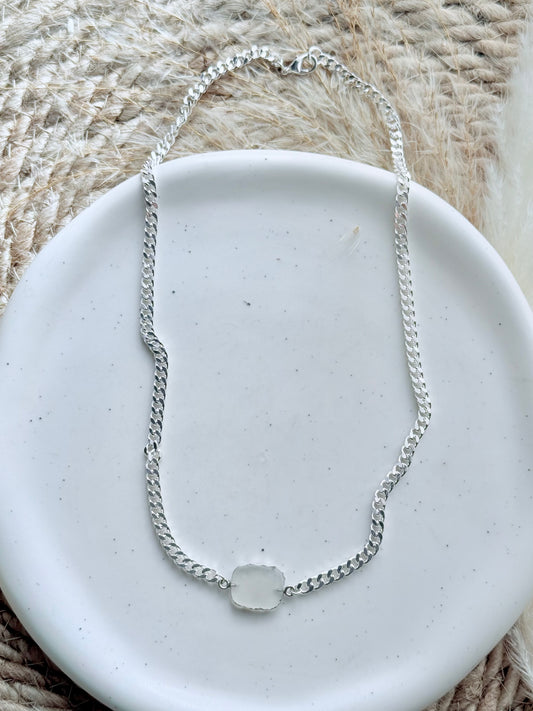 Chalcedony + Silver Necklace