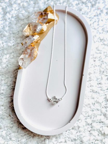 Raw Gemstone + Silver Necklace