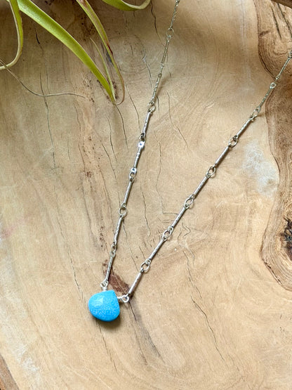Sleeping Beauty Turquoise + Silver Stainless Necklace