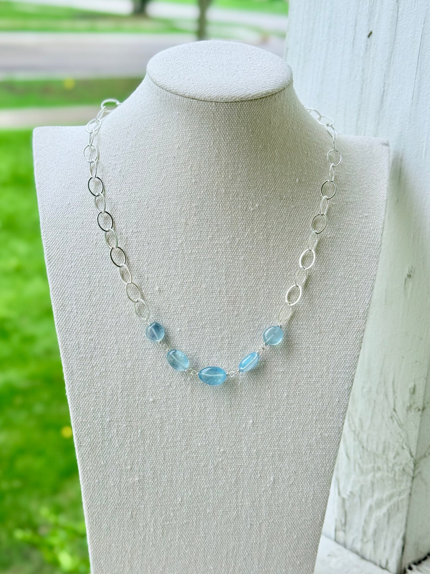 Aquamarine + Silver Necklace