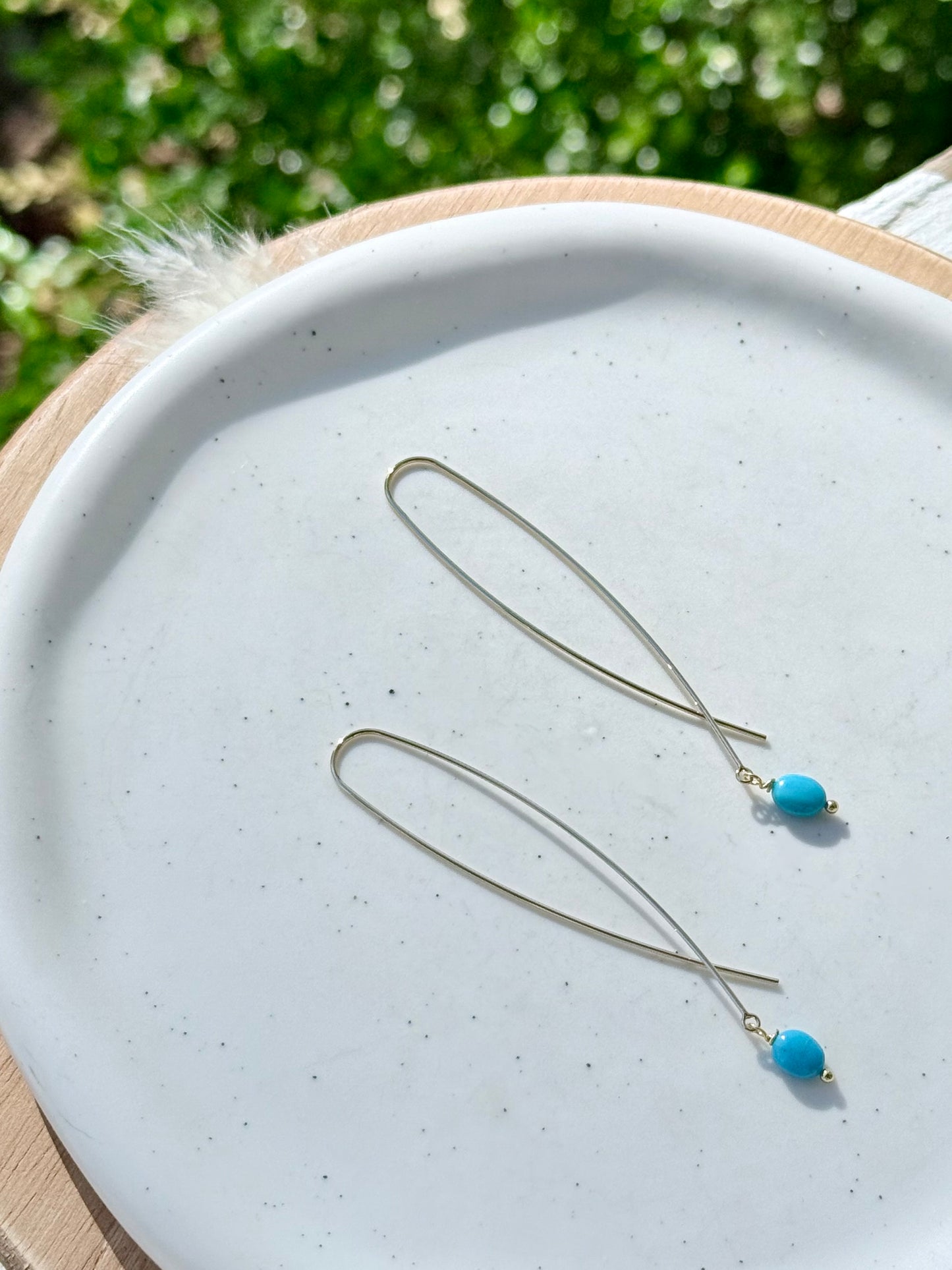 Sleeping Beauty + Gold Twister Threader Earrings