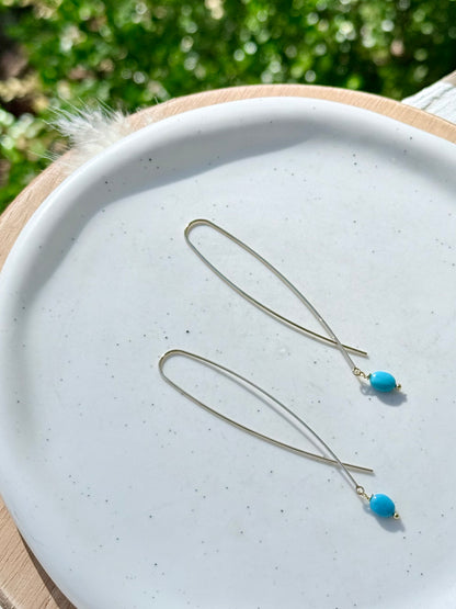 Sleeping Beauty + Gold Twister Threader Earrings