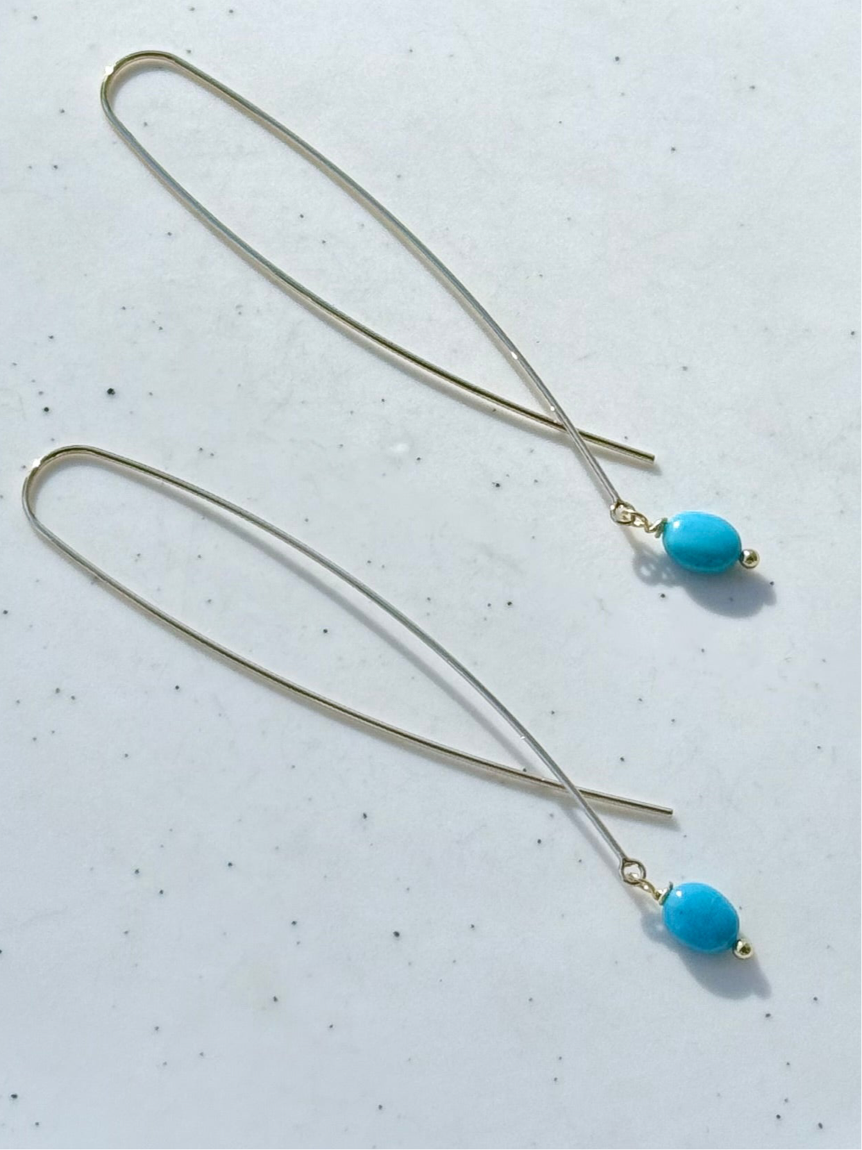 Sleeping Beauty + Gold Twister Threader Earrings