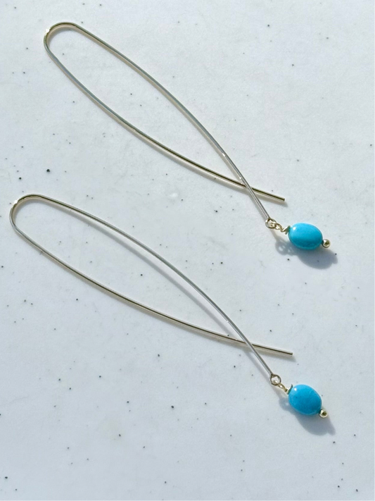 Sleeping Beauty + Gold Twister Threader Earrings