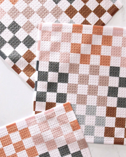 Autumn Checkers- Geometry Dishcloth Set