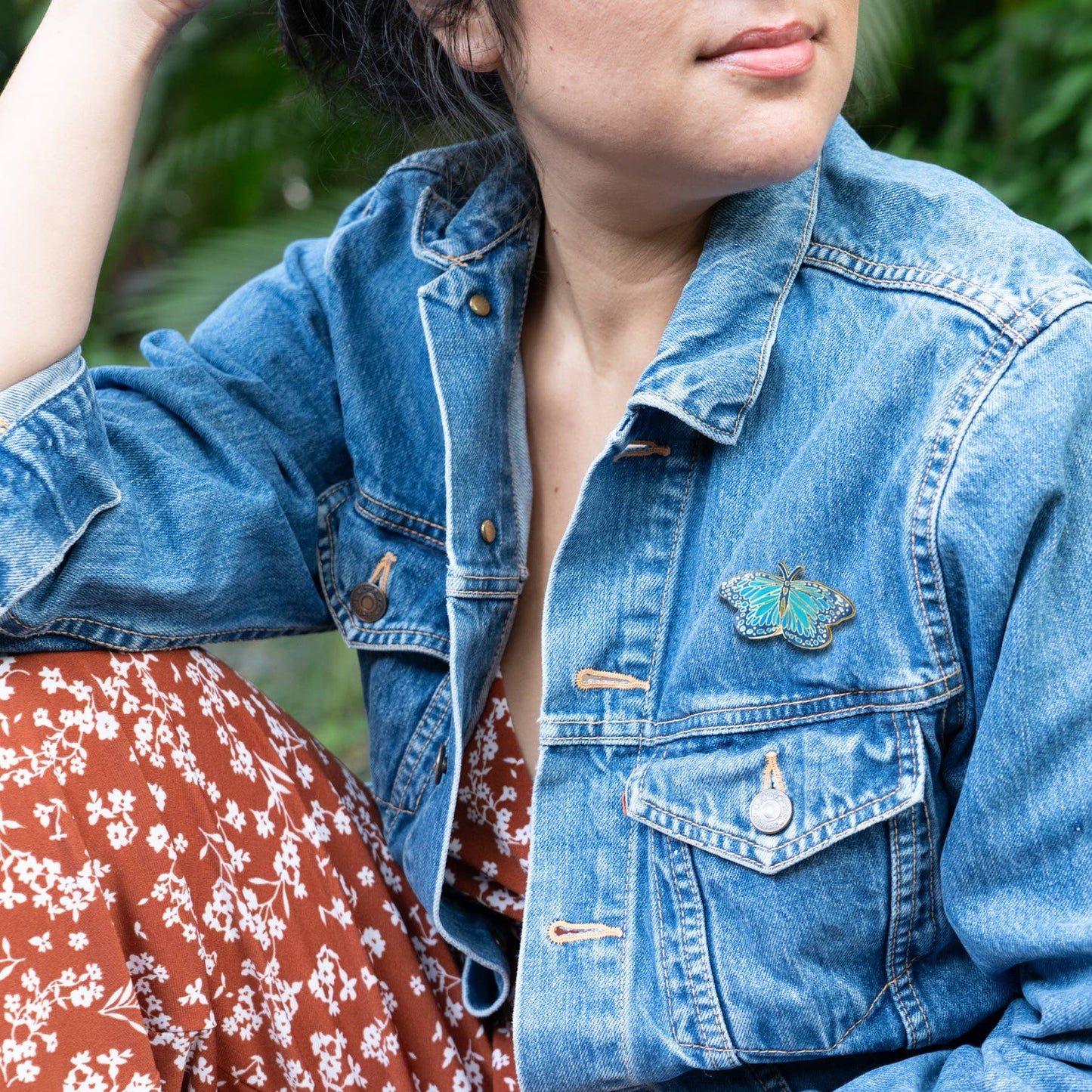 Blue Morpho Butterfly Lapel Pin