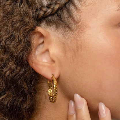 Stainless Steel Braided Hoop Earrings