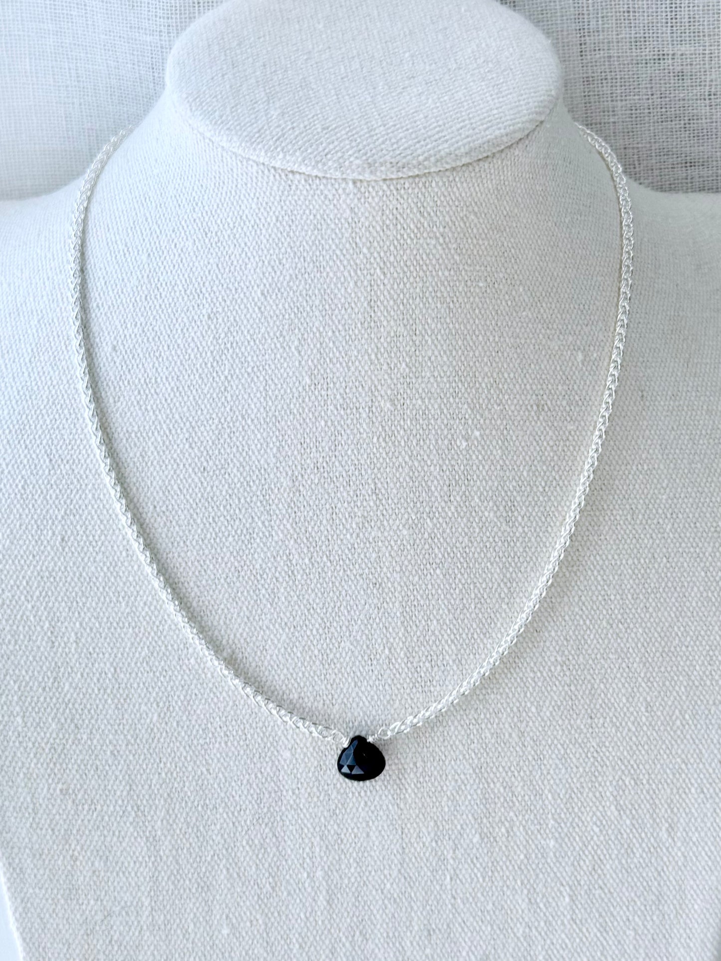 Black Ethiopian Opal + Silver Necklace