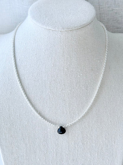 Black Ethiopian Opal + Silver Necklace