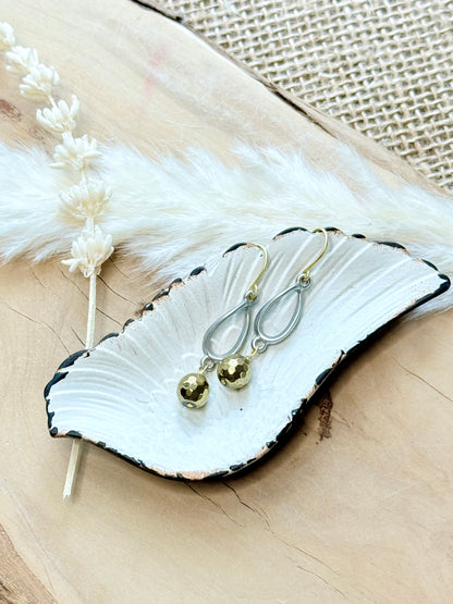 Champagne Hematite + Matte Mixed Metal Twist Earrings