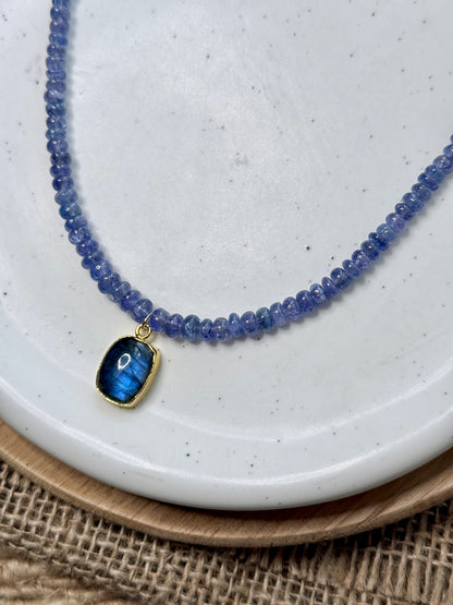Luxe Tanzanite + Labradorite Pendant Necklace