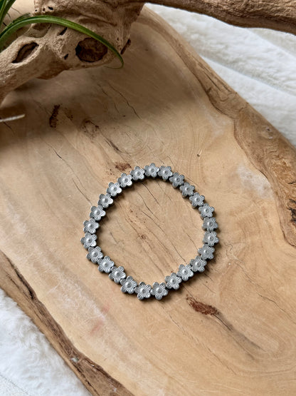 Floral Hematite Bracelet
