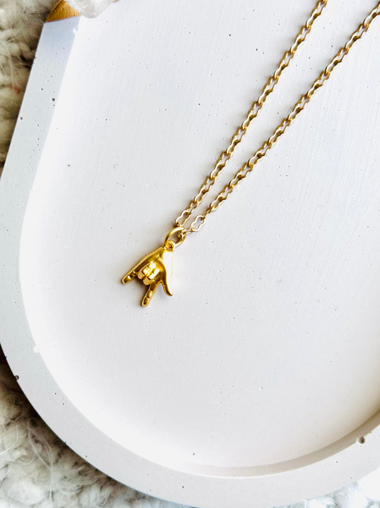 Matte Gold Love Necklace