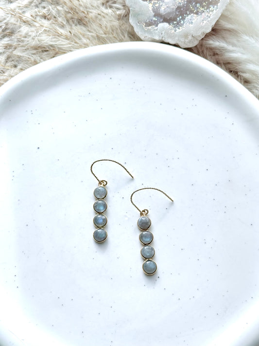 Labradorite + Gold Earrings