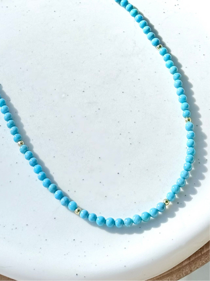 Luxe Sleeping Beauty Turquoise + Gold Necklace