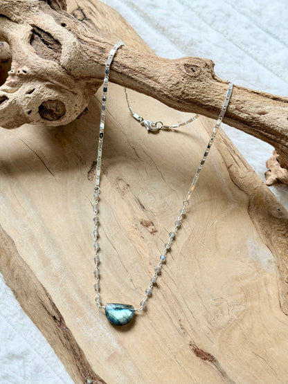 Labradorite + Silver Necklace