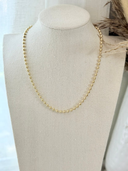 Gold Stainless Steel Ball Chain Necklace