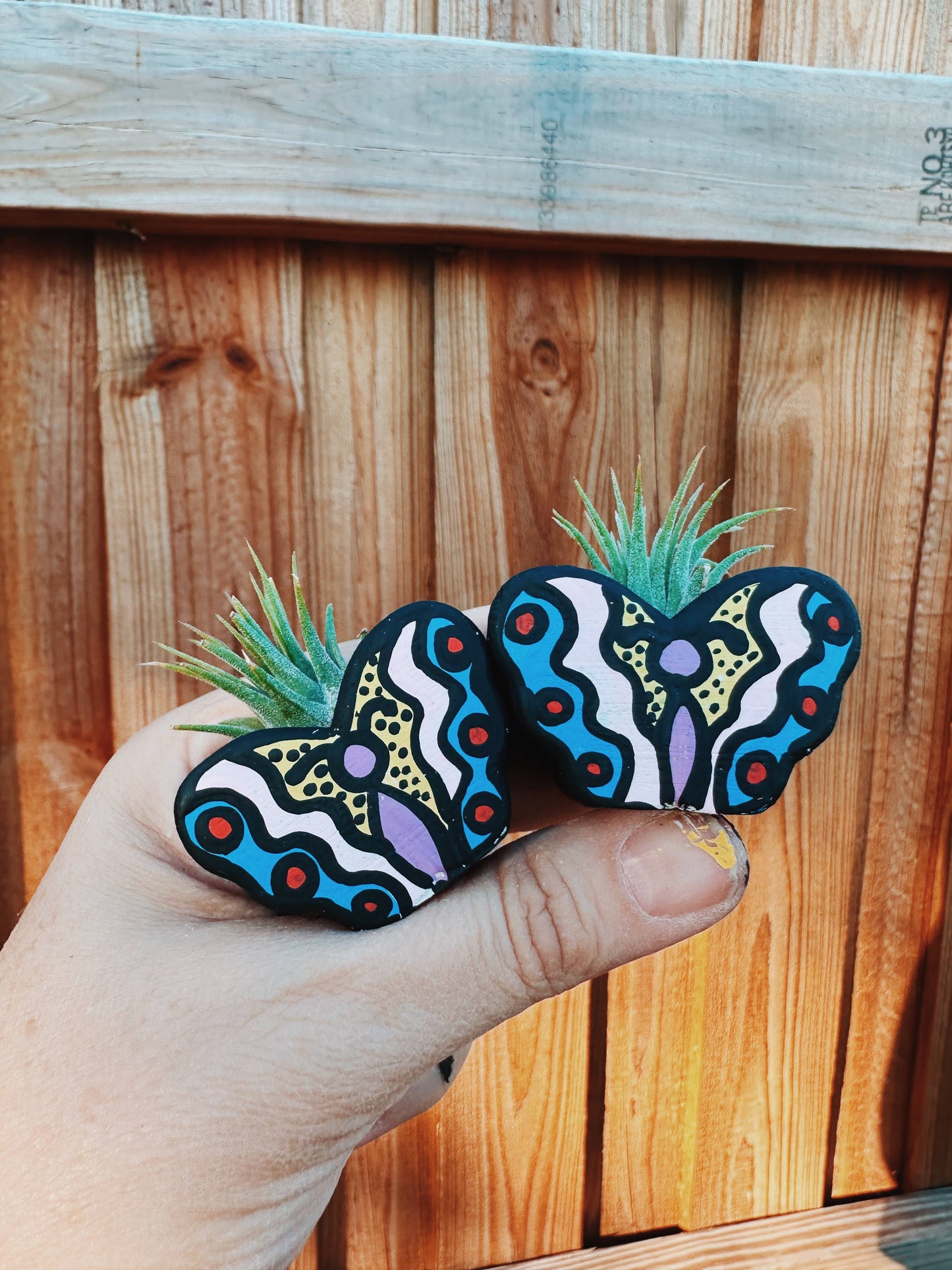 Tattoo Flash Butterfly Mini Planter with Plant