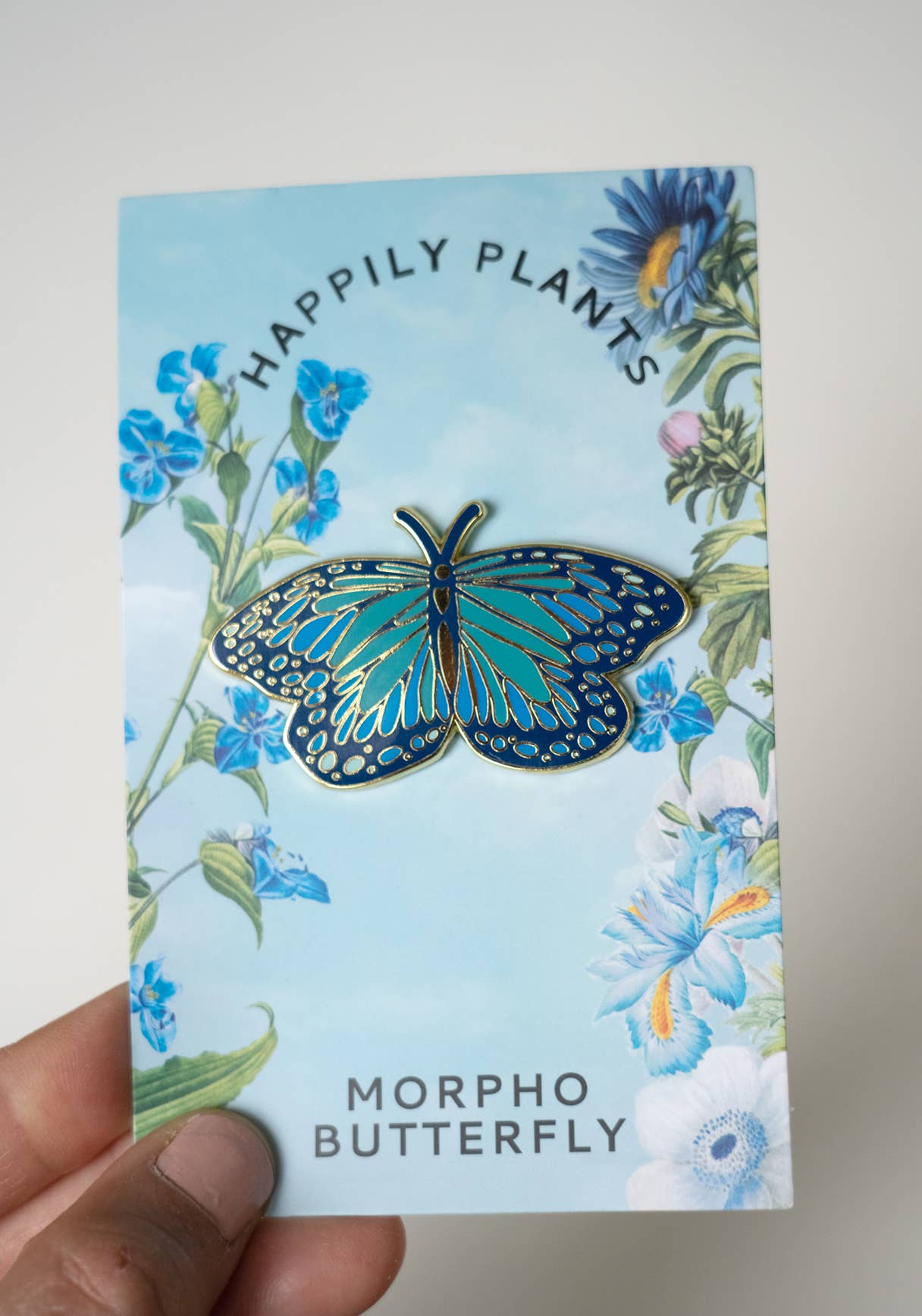 Blue Morpho Butterfly Lapel Pin