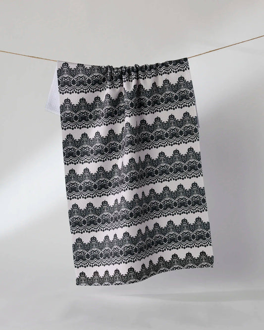 Geometry Tea Towel - Midnight Lace