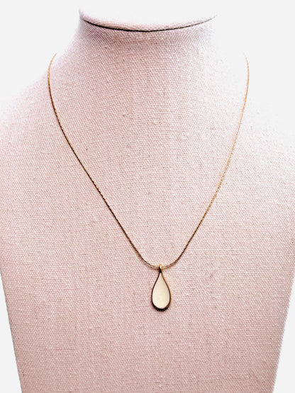 Cream Teardrop + Matte Gold Necklace