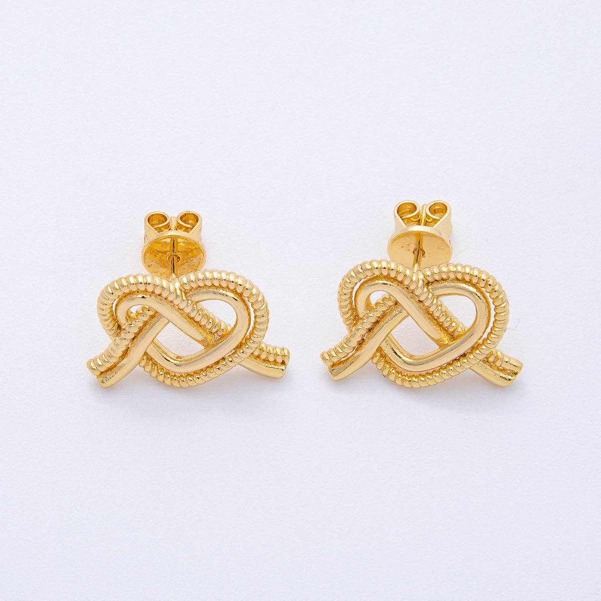 Gold Pretzel Stud Earrings