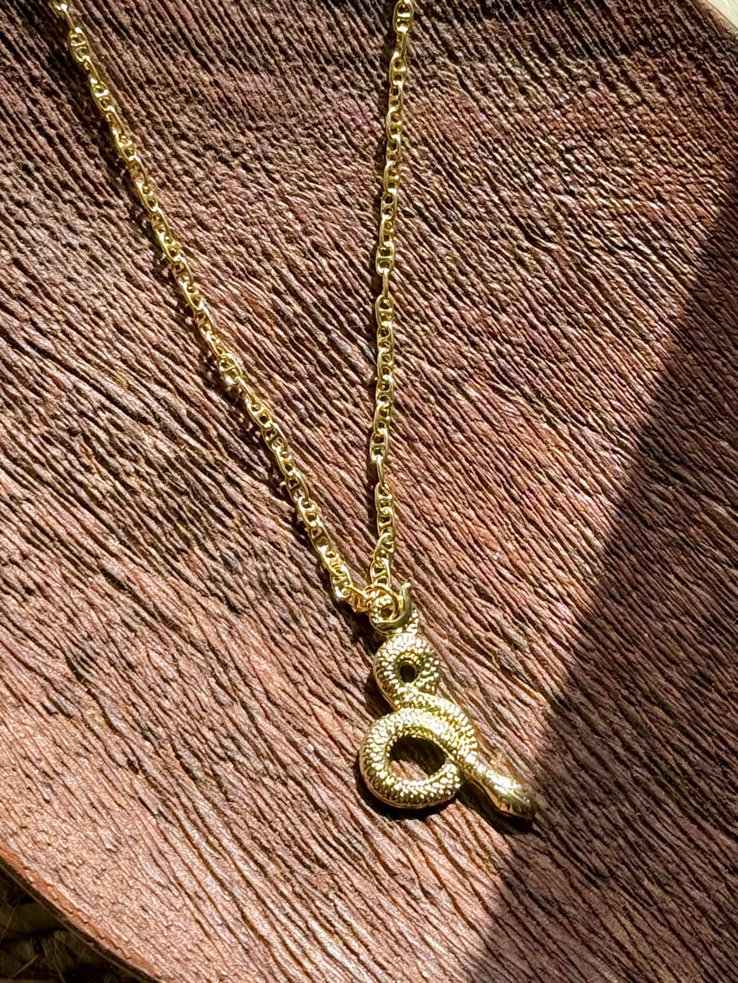 Gold Curly Snake Necklace