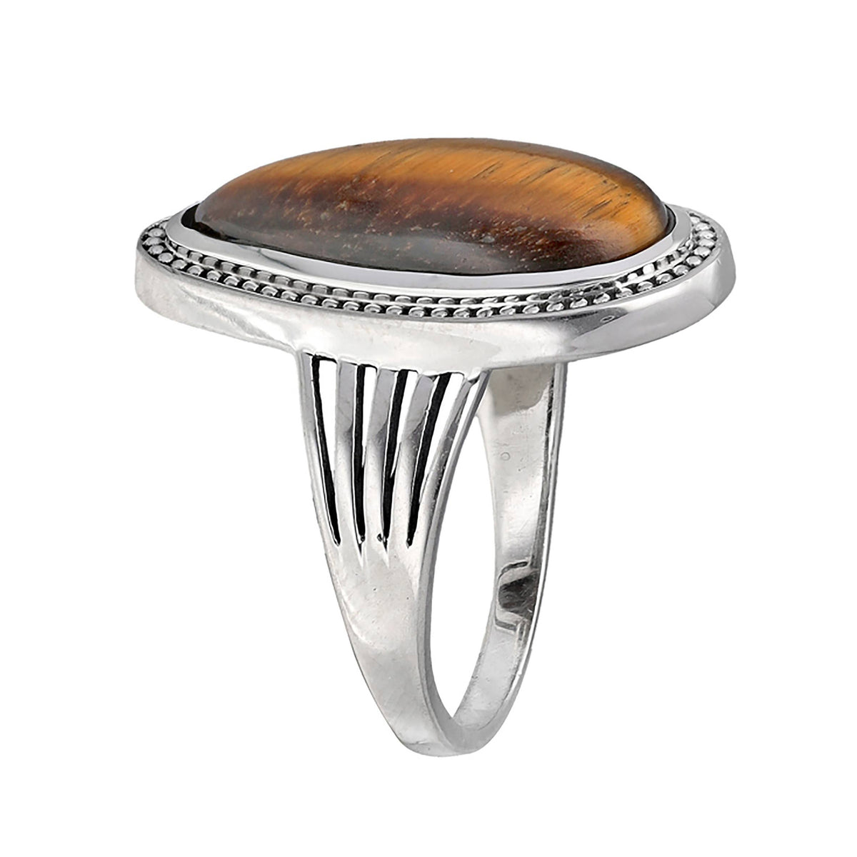 Tiger Eye + Sterling Silver Ring