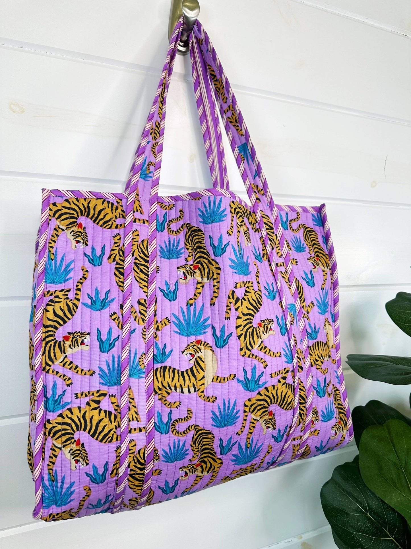Purple Tiger Tote Bag