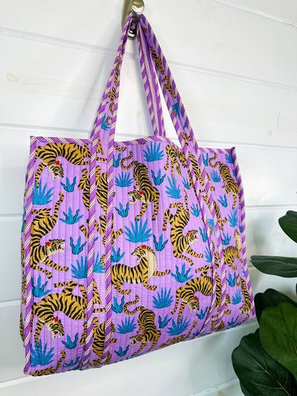 Purple Tiger Tote Bag